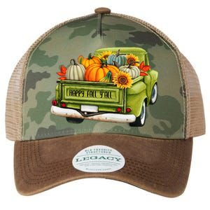 Fall Pumpkin Harvest Time Old Pickup Farm Truck Thanksgiving Legacy Tie Dye Trucker Hat