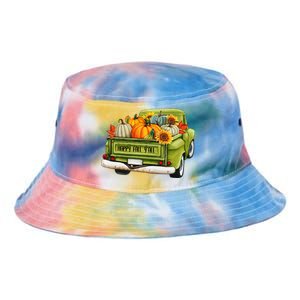 Fall Pumpkin Harvest Time Old Pickup Farm Truck Thanksgiving Tie Dye Newport Bucket Hat