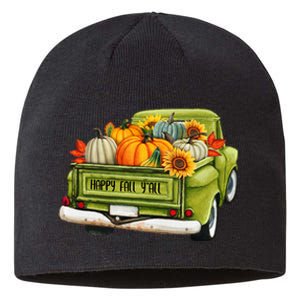 Fall Pumpkin Harvest Time Old Pickup Farm Truck Thanksgiving Sustainable Beanie