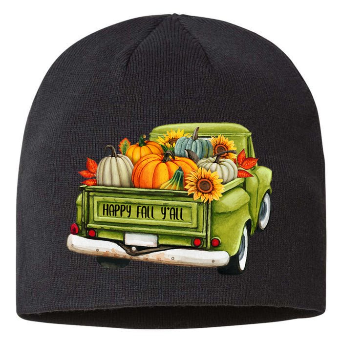 Fall Pumpkin Harvest Time Old Pickup Farm Truck Thanksgiving Sustainable Beanie