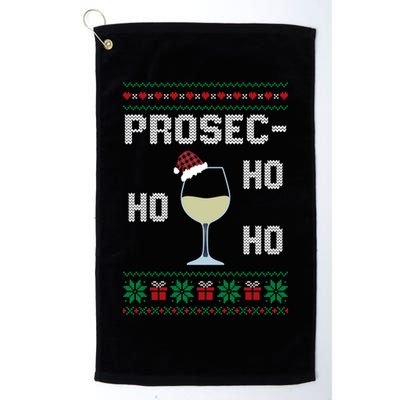 Funny Prosec Ho Ho Ho Christmas Prosecco Santa Hat Wine Gift Golf Towel