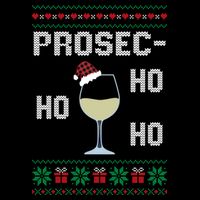 Funny Prosec Ho Ho Ho Christmas Prosecco Santa Hat Wine Gift Women's Crop Top Tee