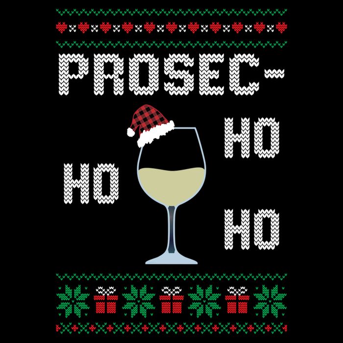 Funny Prosec Ho Ho Ho Christmas Prosecco Santa Hat Wine Gift Women's Crop Top Tee