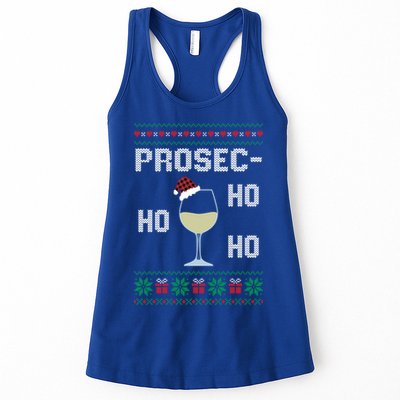 Funny Prosec Ho Ho Ho Christmas Prosecco Santa Hat Wine Gift Womens Tank Top