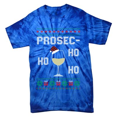 Funny Prosec Ho Ho Ho Christmas Prosecco Santa Hat Wine Gift Tie-Dye T-Shirt