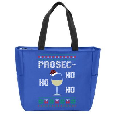 Funny Prosec Ho Ho Ho Christmas Prosecco Santa Hat Wine Gift Zip Tote Bag