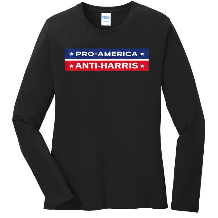 Fkh Political Humor F Kamala Harris Conservative Republican Ladies Long Sleeve Shirt