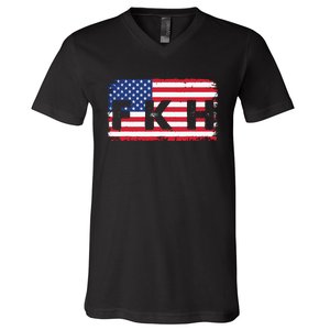 Fkh Political Humor F Kamala Harris Conservative Republican V-Neck T-Shirt