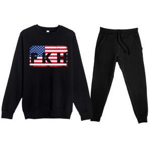 Fkh Political Humor F Kamala Harris Conservative Republican Premium Crewneck Sweatsuit Set