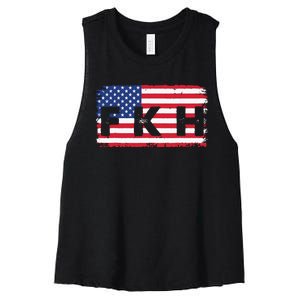 Fkh Political Humor F Kamala Harris Conservative Republican Women's Racerback Cropped Tank