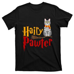 FUNNY Pun Hairy Pawter WiIzard Gift For Cat Lovers T-Shirt