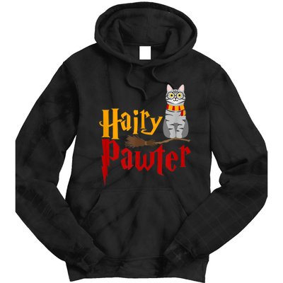 FUNNY Pun Hairy Pawter WiIzard Gift For Cat Lovers Tie Dye Hoodie