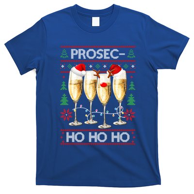Funny Prosec Ho Ho Ho Christmas Prosecco Santa Hat Wine Gift T-Shirt