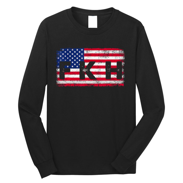 Fkh Political Humor F Kamala Harris Conservative Republican Pro Trump 2024 Long Sleeve Shirt