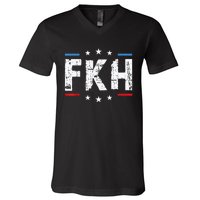 Fkh Political Humor F Kamala Harris Conservative Republican V-Neck T-Shirt