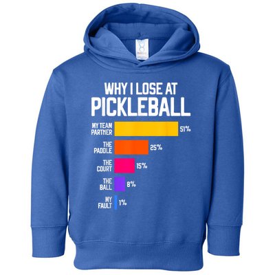 Funny Pickleball Humor Gift: Why I Lose Black Classic Fit Crew Neck Short Slee Toddler Hoodie