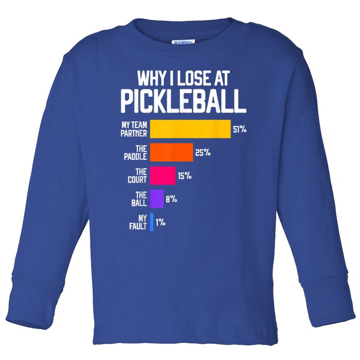 Funny Pickleball Humor Gift: Why I Lose Black Classic Fit Crew Neck Short Slee Toddler Long Sleeve Shirt