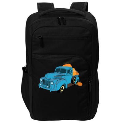 Fall Pumpkin Harvest Time Old Pickup Farm Truck Impact Tech Backpack