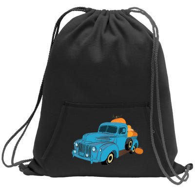 Fall Pumpkin Harvest Time Old Pickup Farm Truck Sweatshirt Cinch Pack Bag