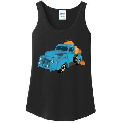 Fall Pumpkin Harvest Time Old Pickup Farm Truck Ladies Essential Tank