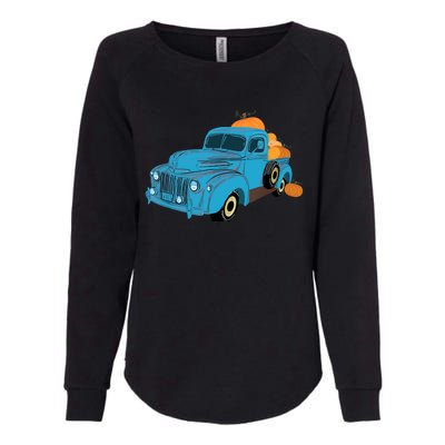 Fall Pumpkin Harvest Time Old Pickup Farm Truck Womens California Wash Sweatshirt