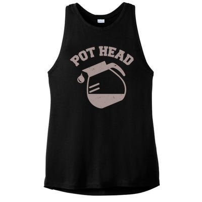 Funny Pot Head Coffee Lover Ladies PosiCharge Tri-Blend Wicking Tank