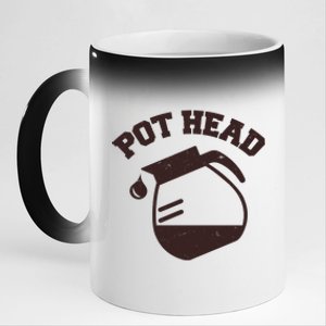 Funny Pot Head Coffee Lover 11oz Black Color Changing Mug