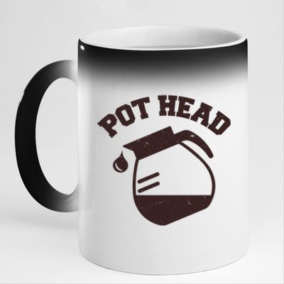 Funny Pot Head Coffee Lover 11oz Black Color Changing Mug