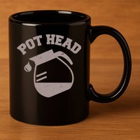 Funny Pot Head Coffee Lover 11oz C Handle Ceramic Mug