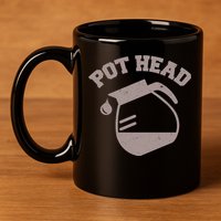 Funny Pot Head Coffee Lover 11oz C Handle Ceramic Mug
