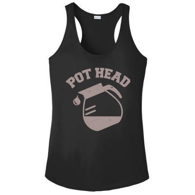 Funny Pot Head Coffee Lover Ladies PosiCharge Competitor Racerback Tank