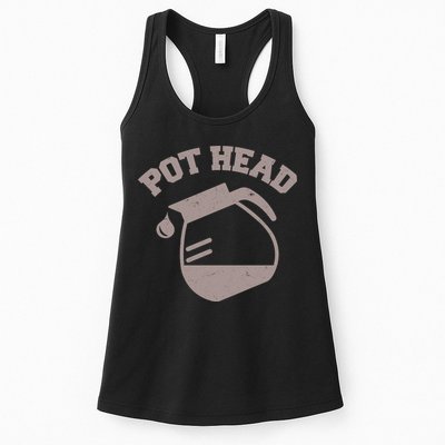 Funny Pot Head Coffee Lover Womens Tank Top