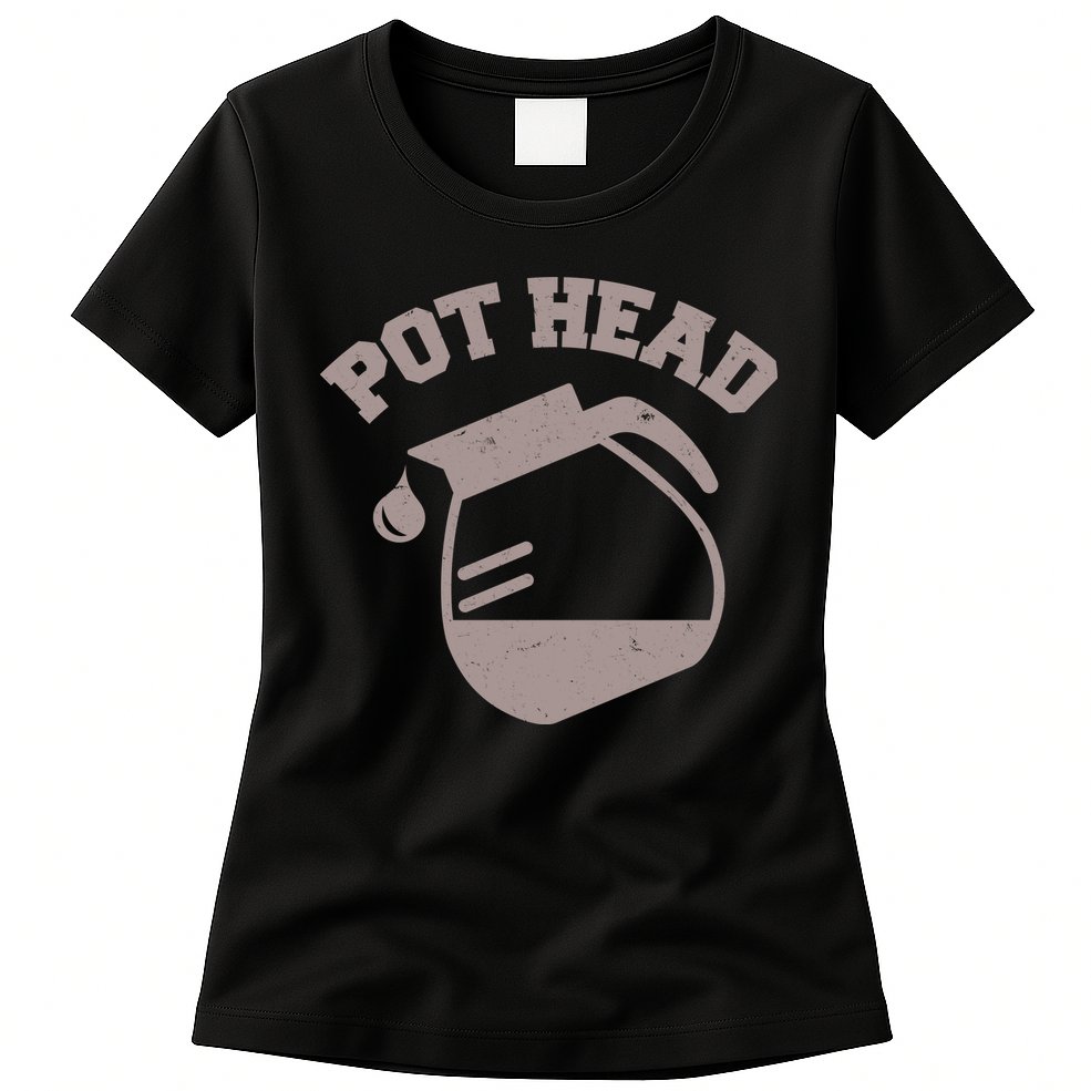 Funny Pot Head Coffee Lover Womens T-Shirt