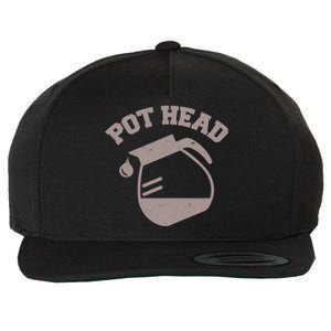 Funny Pot Head Coffee Lover Wool Snapback Cap