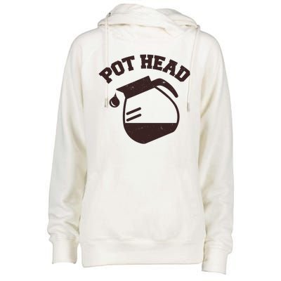 Funny Pot Head Coffee Lover Womens Funnel Neck Pullover Hood