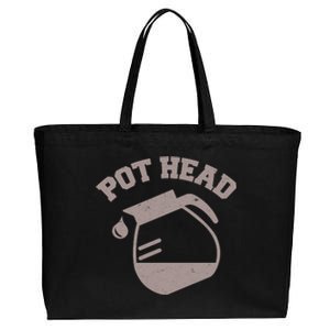 Funny Pot Head Coffee Lover Cotton Canvas Jumbo Tote