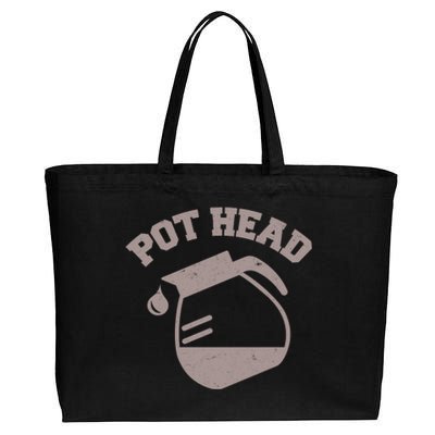 Funny Pot Head Coffee Lover Cotton Canvas Jumbo Tote