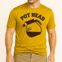 Funny Pot Head Coffee Lover Cooling Performance Crew T-Shirt