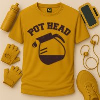 Funny Pot Head Coffee Lover Cooling Performance Crew T-Shirt