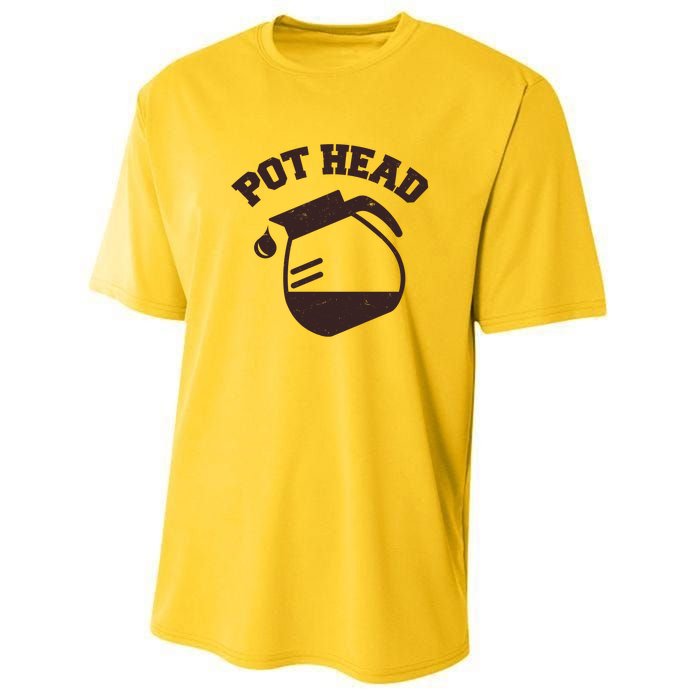 Funny Pot Head Coffee Lover Youth Performance Sprint T-Shirt