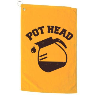 Funny Pot Head Coffee Lover Golf Towel