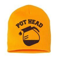 Funny Pot Head Coffee Lover Short Acrylic Beanie