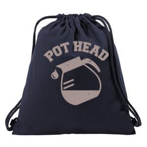 Funny Pot Head Coffee Lover Drawstring Bag