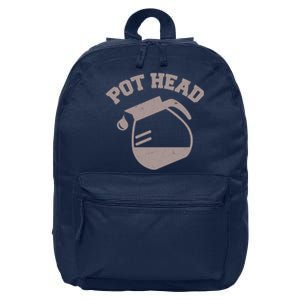 Funny Pot Head Coffee Lover 16 in Basic Backpack