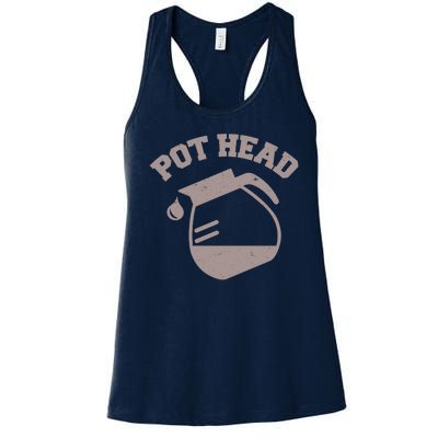 Funny Pot Head Coffee Lover Women's Racerback Tank