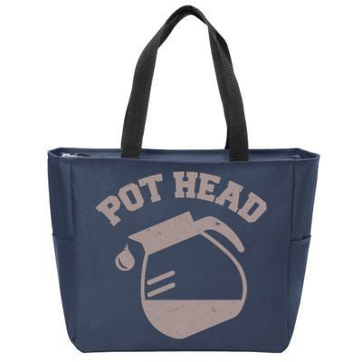 Funny Pot Head Coffee Lover Zip Tote Bag