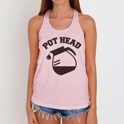 Funny Pot Head Coffee Lover Women's Knotted Racerback Tank