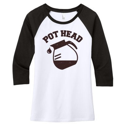 Funny Pot Head Coffee Lover Women's Tri-Blend 3/4-Sleeve Raglan Shirt