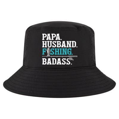Fishing Papa Husband Fishing Badass Father's Day Gift Cool Comfort Performance Bucket Hat