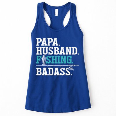 Fishing Papa Husband Fishing Badass Father's Day Gift Womens Tank Top